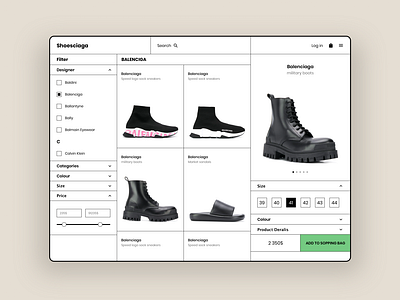 Web and tablet app - shoes shop