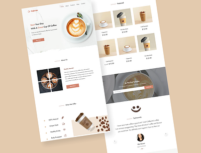 Coffee shop Website coffee coffee shop concept landing page design minimal design ui design uiuxdesign website design