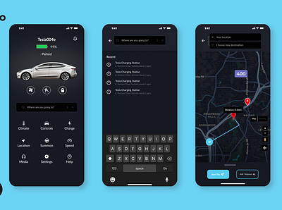 Tesla Clone App app app design car app design map self driving car ui ui design uiuxdesign