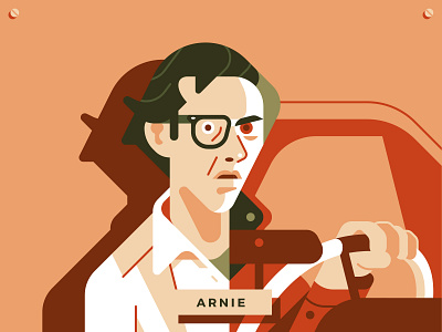 Arnie from Christine adobe illustrator car character design editorial flat geometric horror illustration magazine movie