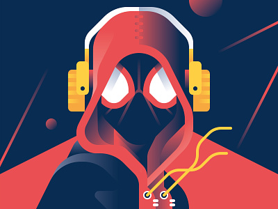 Miles Morales - Spider-Man: Into the Spider-Verse character flat geometric gradient illustration marvel movie spider man