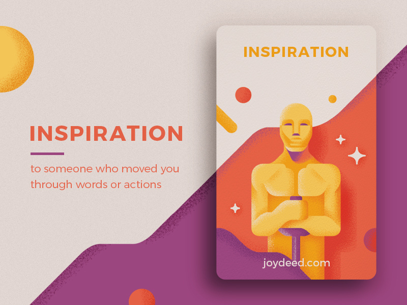 Joydeed - Inspiration tracking gold oscar inspiration positive joydeed code cards