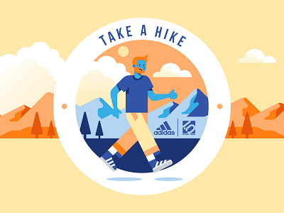 Adidas - Stickers 1 adidas apparel characters hiking illustration mountains nature outdoor sail ho studio sho studio sports sticker vector
