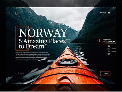 Norway: Home Page for travel site branding graphic design interface logo ui uiux