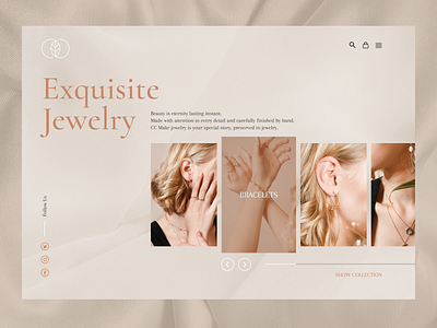 Home Page for Jewelry Store bijouterie branding homepage interface jewellery jewellery store jewelry logo uiux