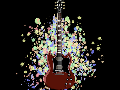 Gibson SG branding drums gibson guitar guitar pick illustration sg typography