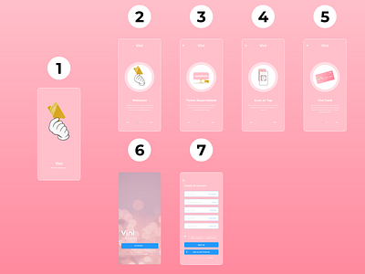 Vini Concept App Sign Up Form and Intro Screens