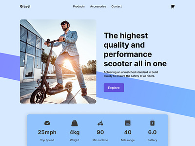 Gravel Scooters Hero Section Web Design