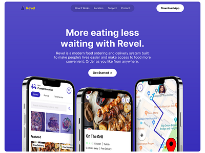 Revel - Food Delivery Website | Hero Section