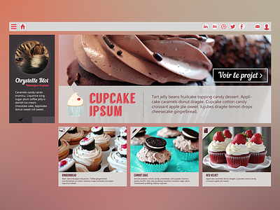 Portfolio Dribbble Bigger contact cupcakes kit portfolio sweet web webdesign