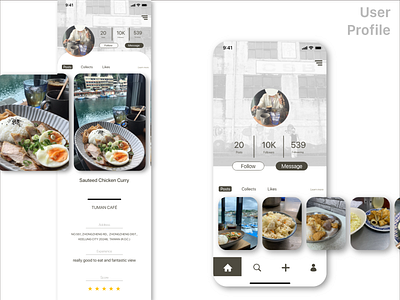 Daily UI :: 006 / user profile app business daily 100 challenge dailyui design food app foodie illustration profile ui web xd