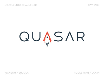 Quasar - Rocket Ship Logo #dailylogochallenge branding dailylogochallengeday1 logo design quasar rocketshiplogo