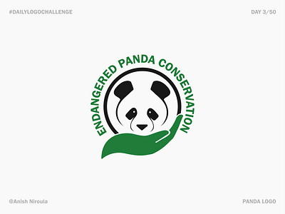 Panda Logo #dailylogochallenge branding dailylogochallenge dailylogochallengeday3 endangered panda conservation panda logo day 3 panda logo design
