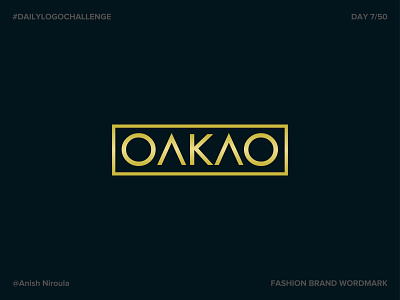 OAKAO - Fashion Brand Wordmark #dailylogochallenge brand design branding dailylogochallenge fashion brand wordmark logo oakao
