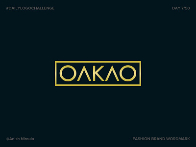 OAKAO - Fashion Brand Wordmark #dailylogochallenge brand design branding dailylogochallenge fashion brand wordmark logo oakao