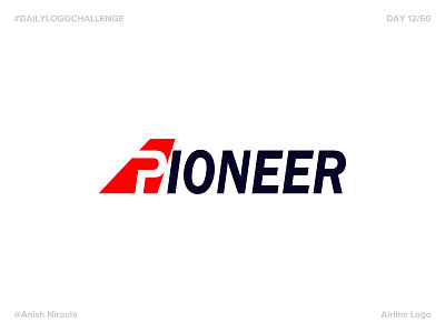 Pioneer - Airline Logo | Day 12 #dailylogochallenge airlinelogo branding dailylogochallenge dailylogochallengeday12 dailylogodesign dlc logo pioneer visualdesign