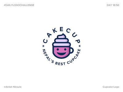 CAKECUP - Cupcake Logo | Day 18 #DailylogoChallenge cakecuplogo cupcakelogo dailylogochallengeday18 dlc logodesign visualdesign