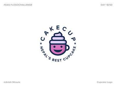 CAKECUP - Cupcake Logo | Day 18 #DailylogoChallenge