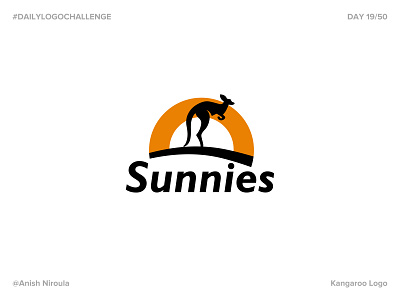 Sunnies - Kangaroo Logo | Day 19 #DailyLogoChallenge brand design branding dailylogochallenge dailylogochallengeday19 design dlcday19 graphic design kangaroo kangaroologo logo logodesign sunnies sunnieslogo