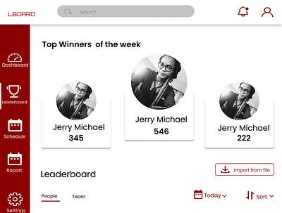 LeaderBoard app design ui