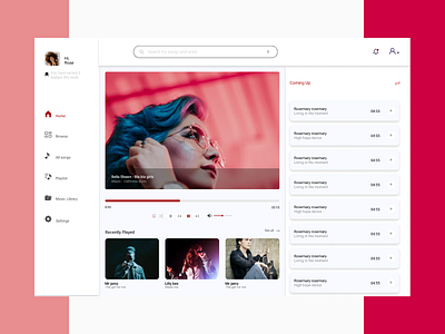 Music Player app design ui web