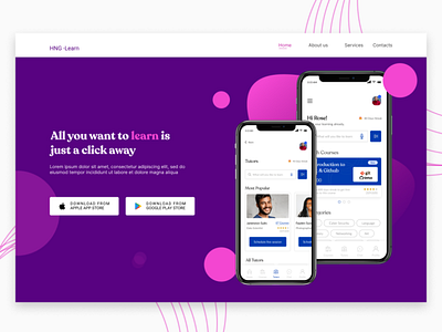 Landing Page For Learning App app branding design typography ui ux web