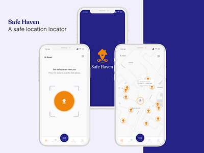 Safe Haven app design illustration logo typography ui ux