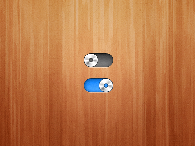 Custom UI - switch / toggle blue button checkbox dual switch grey interface mobile off on switch toggle toggler ui wood