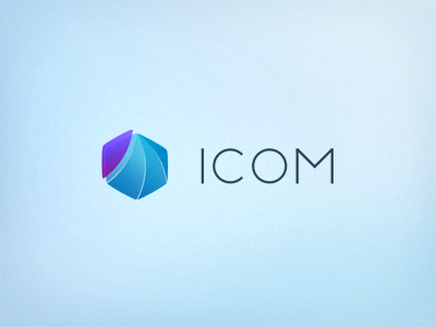 ICOM blue brand circle communication hexagon icom icon identity leadership logo logo design logotype mark minimal psychology purple simple square