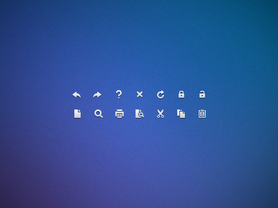 Monochrome icons - 12x12 12px 16px back clean close copy cut delete icon icons lock magnify monochrome next notepad paste pixel preview print printer px refresh remove scissors small tiny ui user interface white