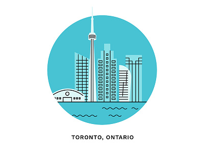 PadPiper Cities: Toronto blue canada city cn tower illustration line art monochrome ontario toronto