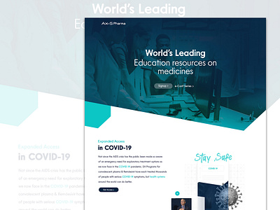 Landing Page - Ax-S Pharma education website graphic design html css landing design landing page design landing page ui medicine app pharmaceutical pharmacy ui design uiux ux web website