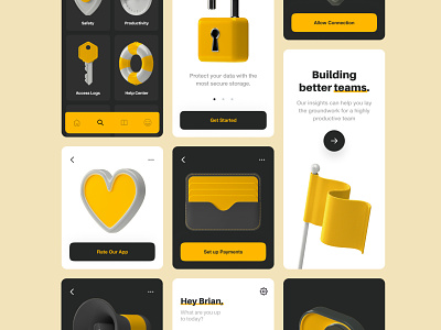 3D illustrations and icons for mobile and web apps