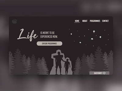 Website Landing Page for Outdoor Education