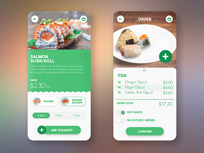 Sushi Ordering App app app concept app design branding design food food and drink food app illustration mobile order ui ux vector