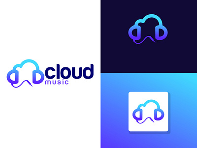 cloud music app design flat icon illustrator logo minimal vector