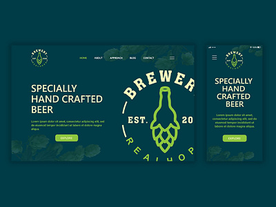brewery web art branding design flat illustrator logo minimal ui ux web