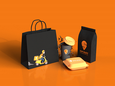 Swiggy Packaging adobe dimension dribbble illustration package design packaging swiggy ui