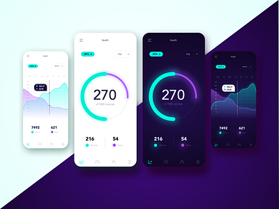 Lifestyle App app concept daily ui darck dark mode dashboad data diagram facts graphic happiness light light mode personal theme tracking two ui ux version