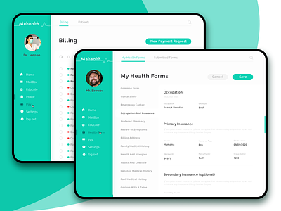 Healthcare Project app billing concept doctor fintech form grow healthcare help improvement list medical patients payment roles ui ux