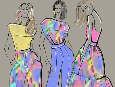 Summer fashion girls fashion fashion brand fashion design fashion illustration fashion sketch girl illustration girls graphic arts illustration pastel color portrait art print sketch summer