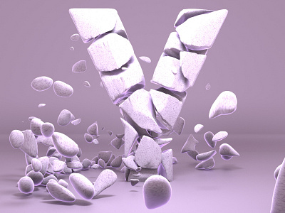 Rock explosion particles · Y💥 3d 3d animation art cinema4d design illustration textures typography