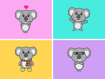 Cute Koala design flat illustration vector vector illustration