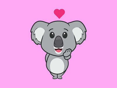 Love Koala design flat illustration vector vector illustration