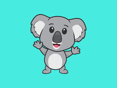 Hello Koala design flat illustration vector vector illustration