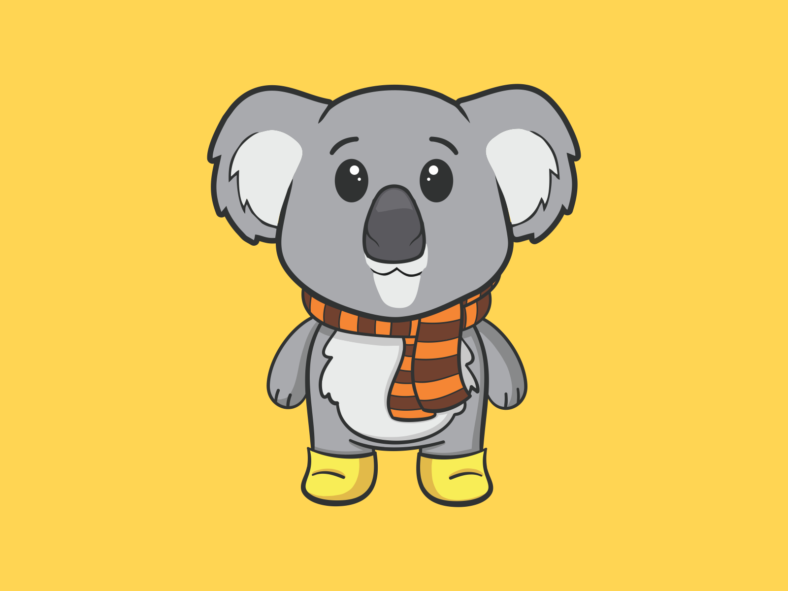 Koala with Scarf by Fachrul_Blues on Dribbble