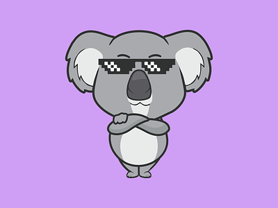 Thug Life Koala design flat illustration vector vector illustration