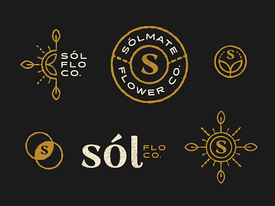 Sólmate Flower Co. Branding branding design hemp icons logo