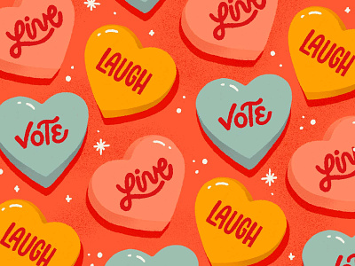Voting is my Love Language design handlettering hearts illustration lettering live laugh love typography valentines valentines day vote voting
