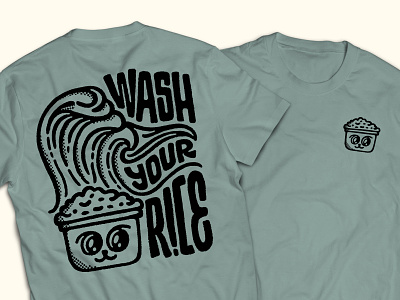 Wash Your Rice - Celebrate AAPI Heritage design fundraiser handlettering illustration lettering rice stopaapihate tshirt design typography vector